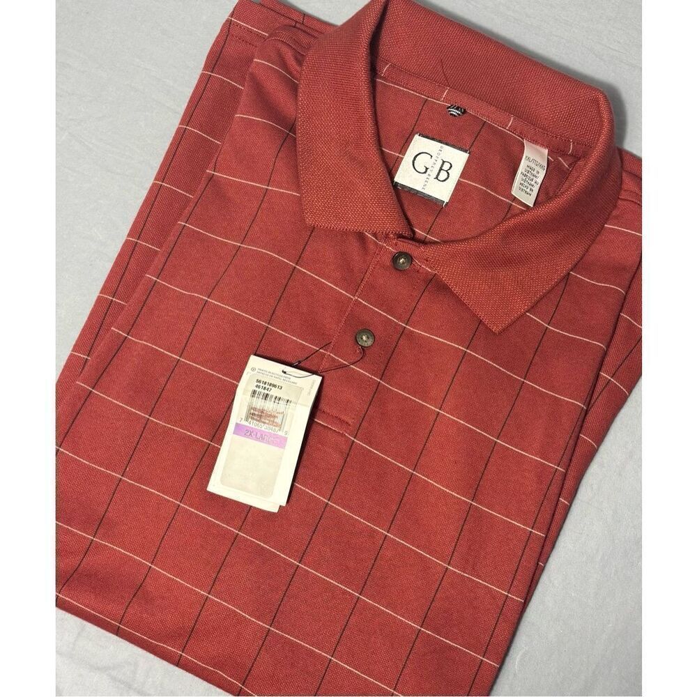 Geoffrey Beene Polo Shirt Red XXL Mew With Tags